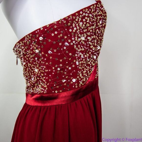 NEW Altar'd State red sequin maxi‎ formal dress, size S - Picture 11 of 15